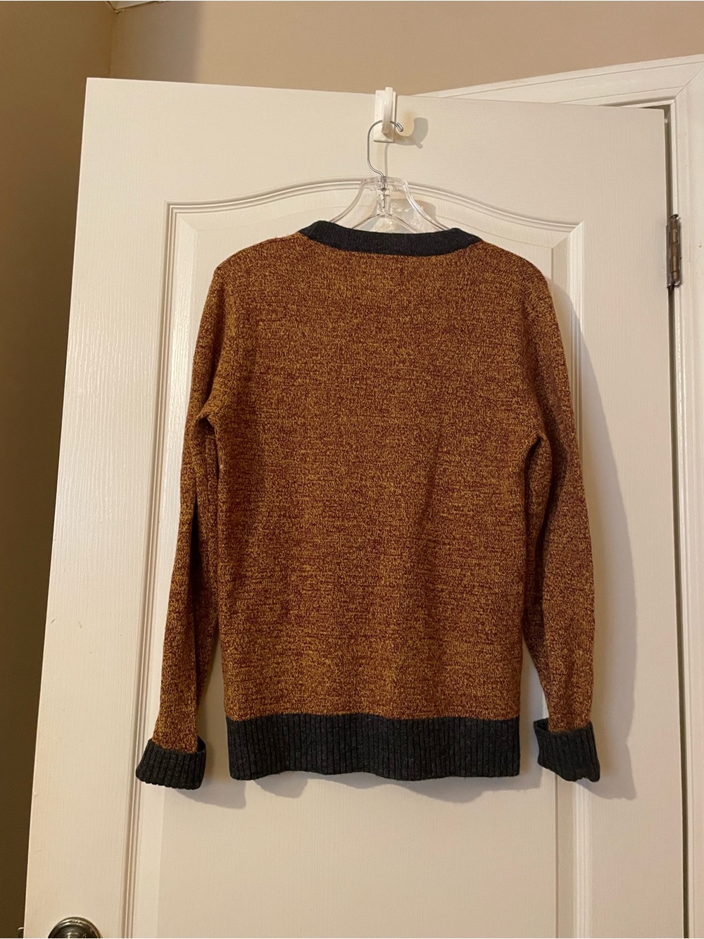 O’Hanlon Mills Lambswool Blend Cardigan XS Rust Marled Cabin Core Fall NWOT - Picture 3 of 7